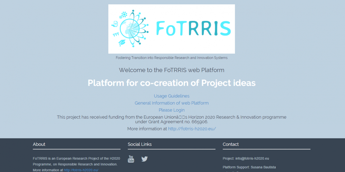 NEWS FoTRRIS PLATFORM IS NOW ACCESSIBLE ONLINE FROM THE FOTRRIS WEBSITE